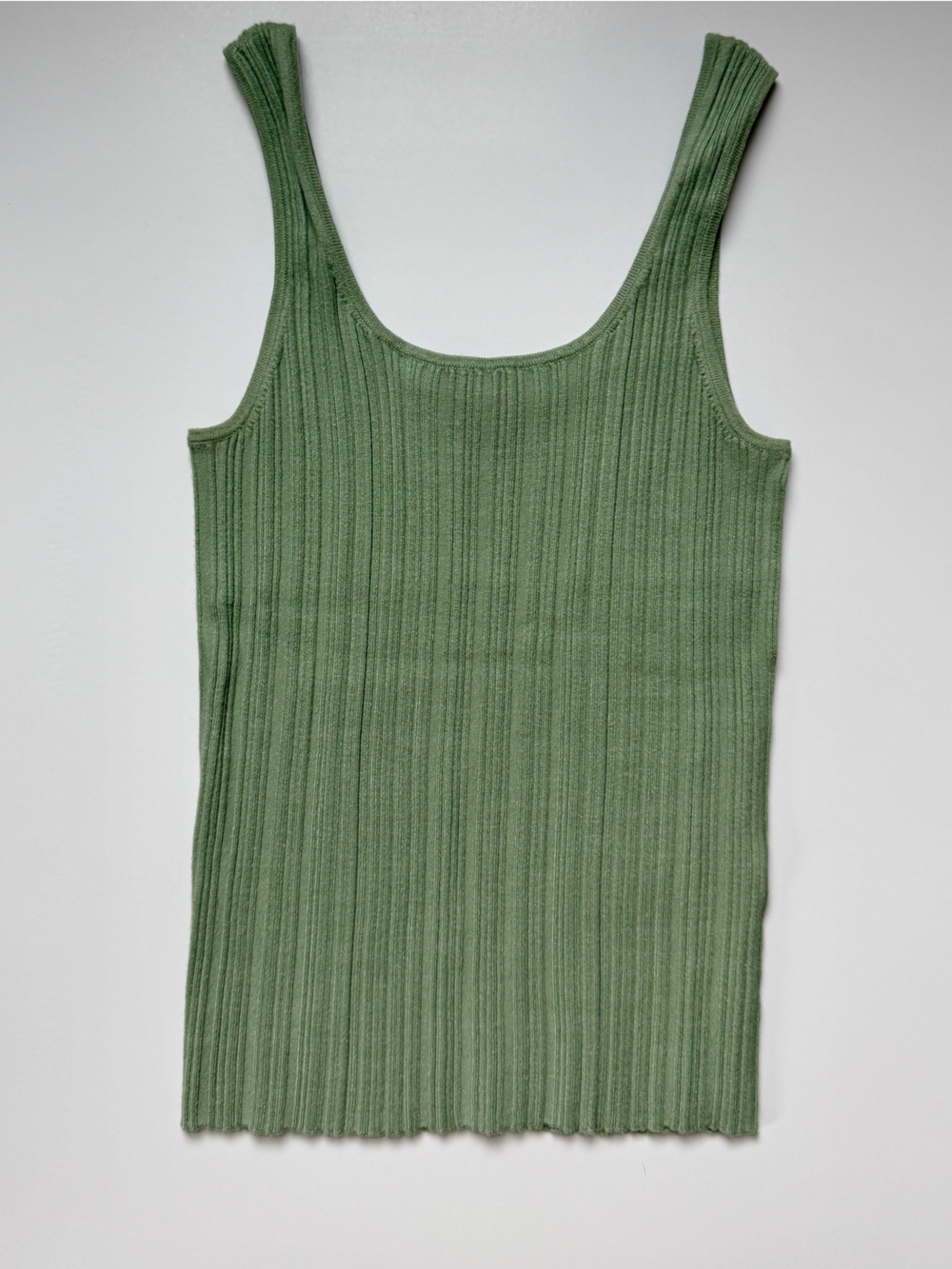 Madewell Stretchy Knit Ribbed Scoop Neck Sweater Tank Light Green XS - NWOT